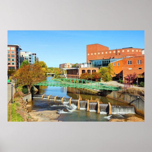 Greenville, South Carolina Reedy River Downtown Poster (Vorne)