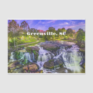 Greenville, South Carolina Reedy River Downtown Seidenpapier