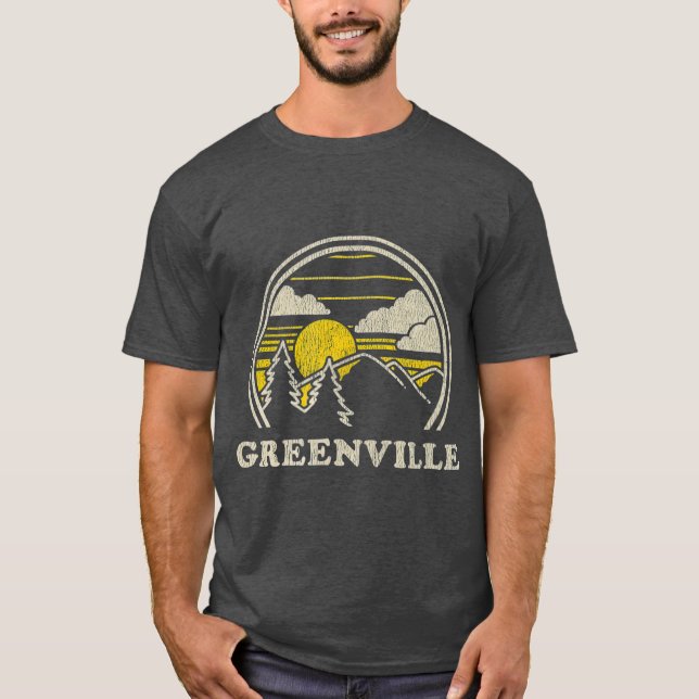Greenville South Carolina SC Vintage Wanderung T-Shirt (Vorderseite)