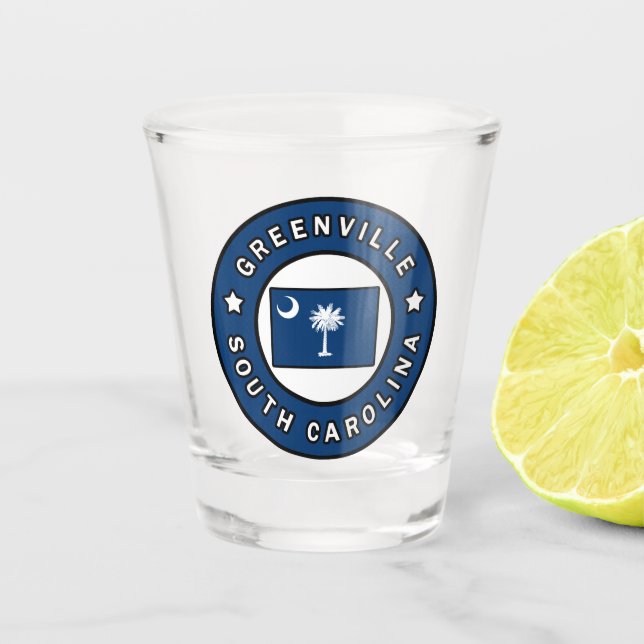 Greenville South Carolina Schnapsglas (Vorderseite)