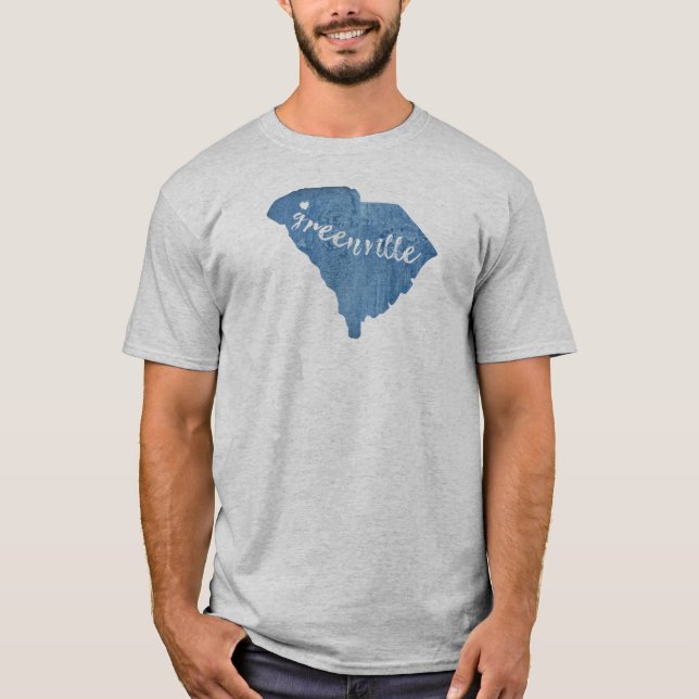 Greenville South Carolina Wood Grain T-Shirt (Vorderseite)