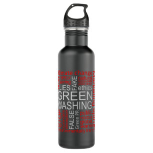 Greenwash-Fake lügt Täuschung Edelstahlflasche