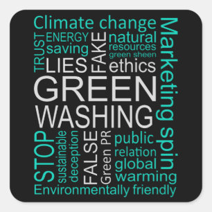 Greenwash-Fake lügt Täuschung Quadratischer Aufkleber