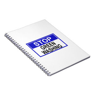 Greenwash-Zeichen beenden Notizblock