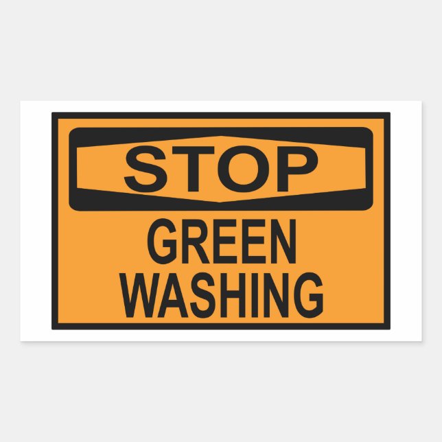 Greenwash-Zeichen beenden Rechteckiger Aufkleber (Vorderseite)