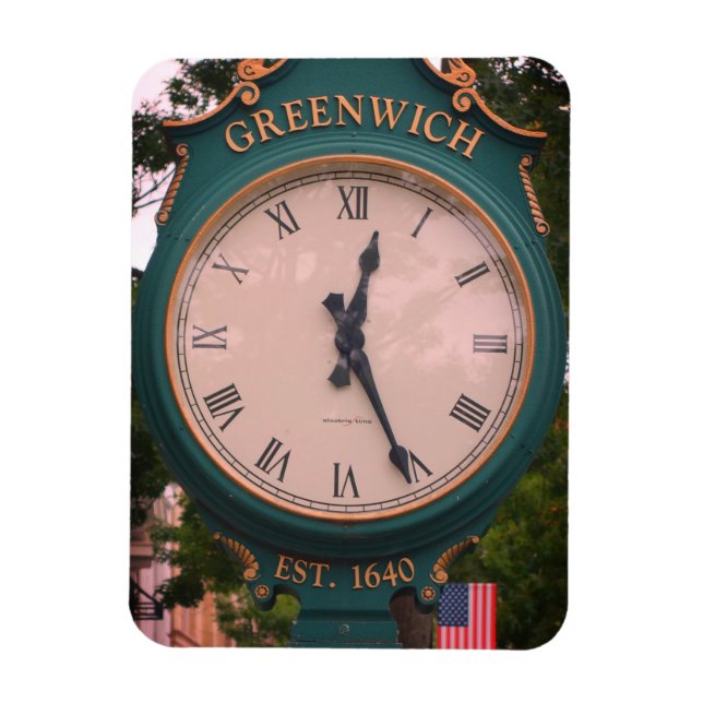Greenwich Avenue Post Clock, Greenwich, CT Magnet (Vertikal)
