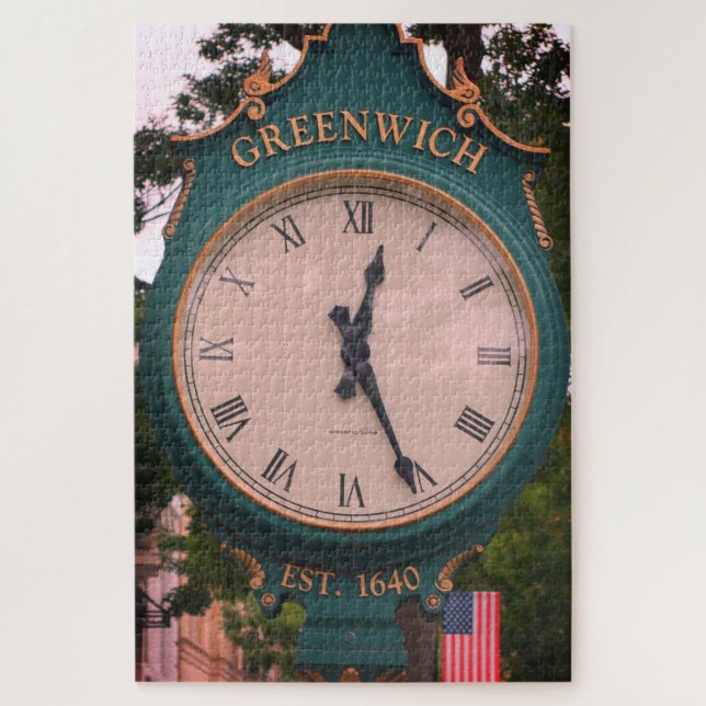 Greenwich Avenue Post Clock, Greenwich, CT Puzzle (Vertikal)