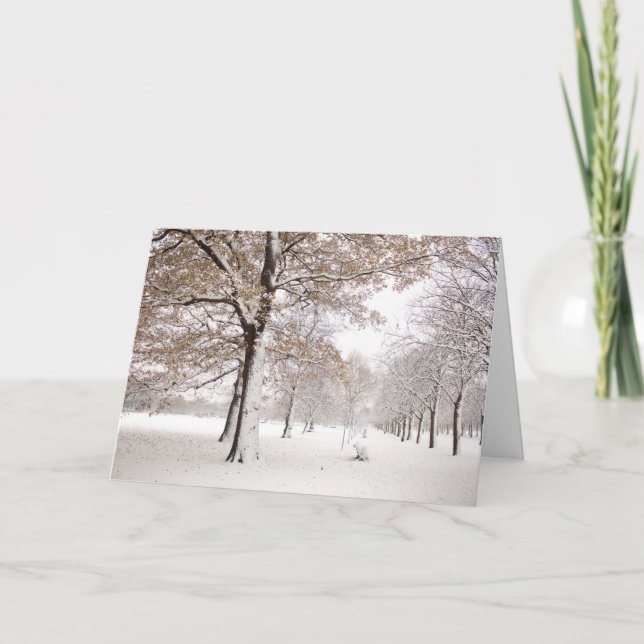 Greenwich-Park im Winter Feiertagskarte (Vorderseite)