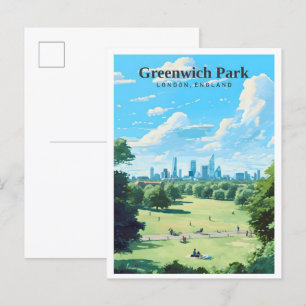 Greenwich Park London England Art Vintage Travel Postkarte