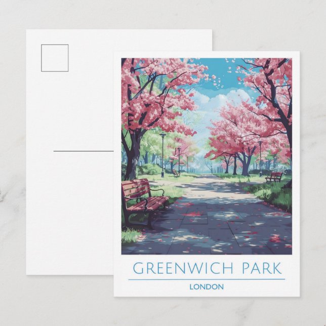 Greenwich Park London England Travel Postkarte (Vorne/Hinten)