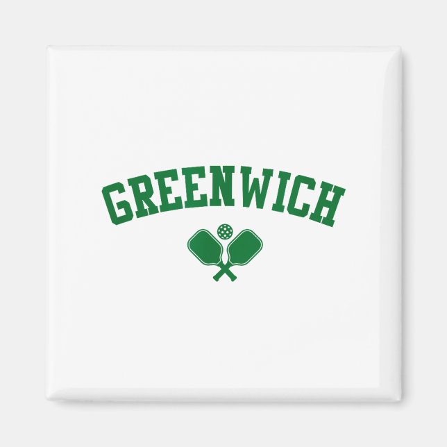 Greenwich Pickleball Grün  Magnet (Vorne)