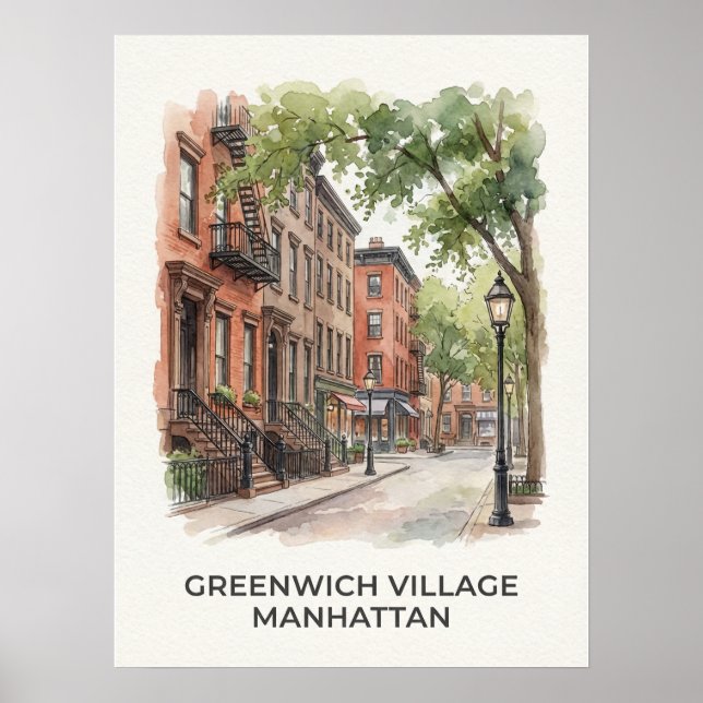 Greenwich Village Manhattan Poster (Vorne)