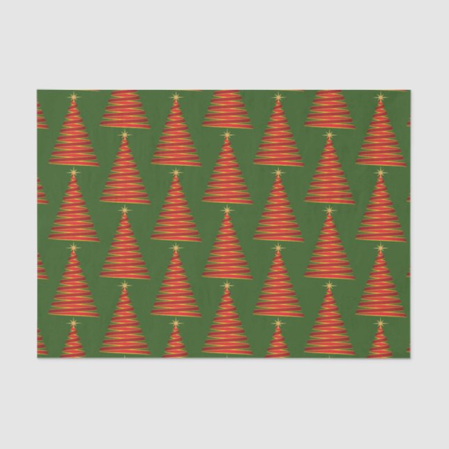 Greenwith Red Tree Holiday Tissue Paper Seidenpapier (Vorderseite)