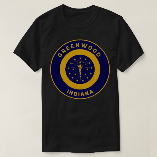 Greenwood Indiana Flag Stadt Prix Bullseye T-Shirt (Design vorne)