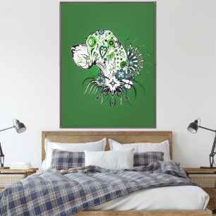 Greeny Great Dane Leinwanddruck