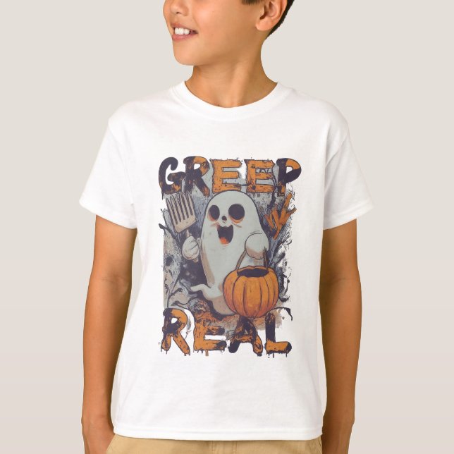 Greep the Ghost: Trick oder Treat T-Shirt (Vorderseite)