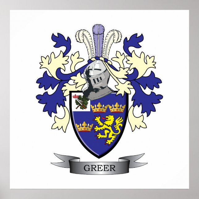 Greer Familienwappen Coat of Arms Poster (Vorne)