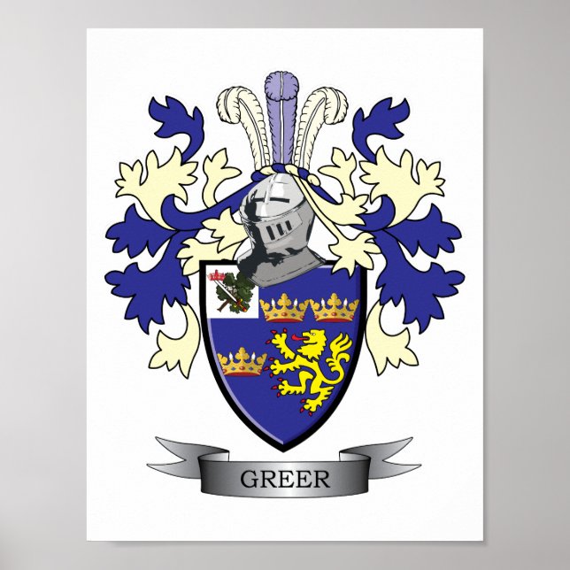 Greer Familienwappen Coat of Arms Poster (Vorne)