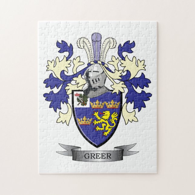 Greer Familienwappen-Wappen Puzzle (Vertikal)
