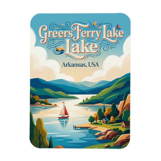 Greers Ferry Lake Arkansas Magnet (Vertikal)