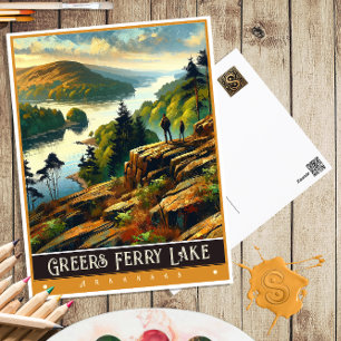 Greers Ferry Lake, Arkansas Vintage Gemälde Postkarte