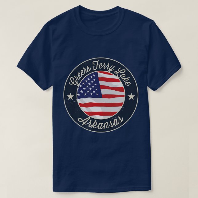 Greers Ferry Lake Patriotic Arkansas Souvenir T-Shirt (Design vorne)