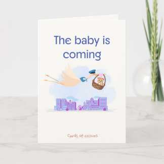 Greeting card baby is coming feiertagskarte