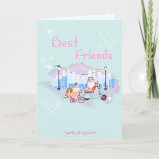 Greeting card best friends feiertagskarte