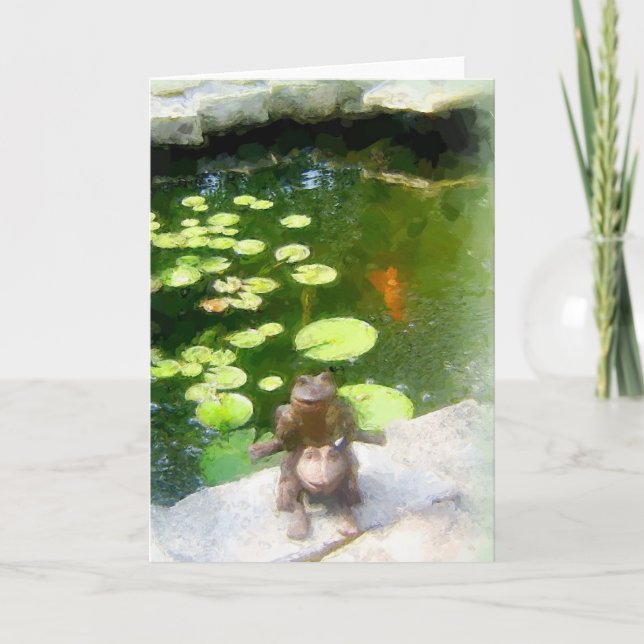 GREETING CARD: Frösche in einem Teich Karte (Vorderseite)
