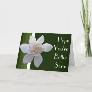 Greeting Card - Gardenia on Stripes Karte