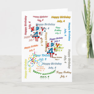 Greeting Card July 4, Birthday Karte
