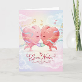 Greeting Card - Kissing Hearts "Love Notes" Karte