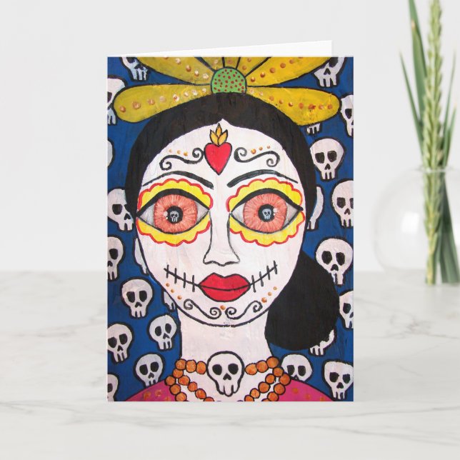 Greeting card "Mi Catrina" (day of the dead) Karte (Vorderseite)