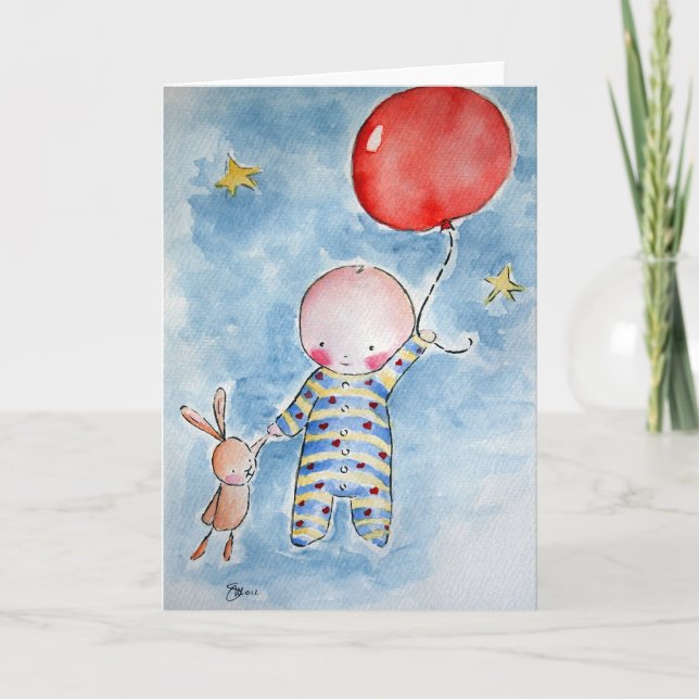 Greeting Card Red Baloon Karte (Vorderseite)