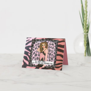 GREETING CARD.  SO many men. So few who can afford Karte