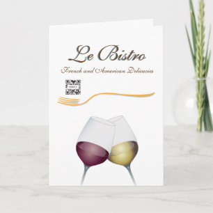 Greeting Card Template Fine Dining French Karte