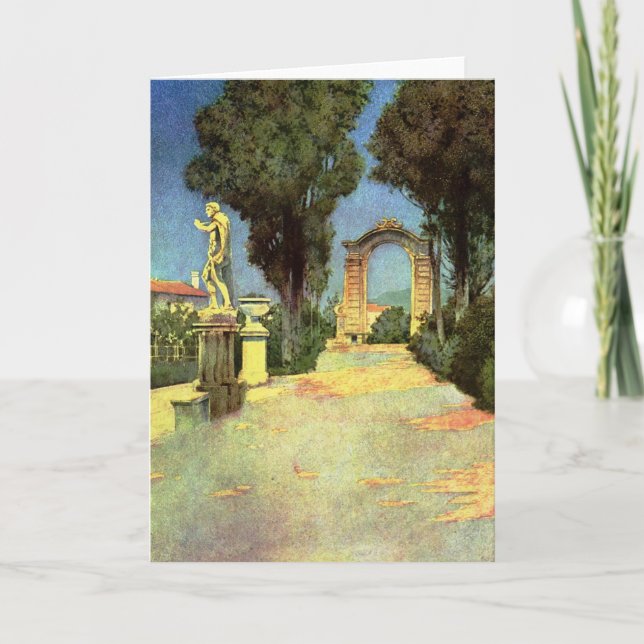 Greeting card - Villa Garden by Maxfield Parrish Karte (Vorderseite)