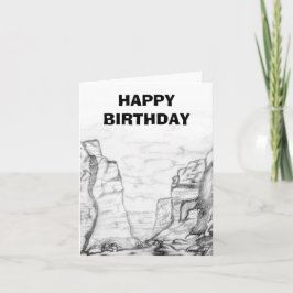 Greeting Card with canyon sketched on it Karte