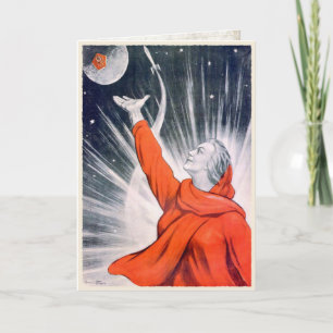 Greeting Card with USSR Propaganda Print Karte