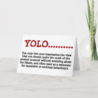 Greeting Card YOLO...definition Karte