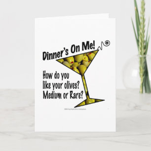 GREETING CARDS Dinner! Oliven? Mittel oder selten? Karte