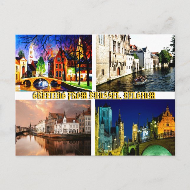 GREETING from BRUSSEL BELGIUM BYMojisola A Gbadamo Postkarte (Vorderseite)
