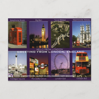 GREETING FROM LONDON, ENGLAND POSTCARD BY MOJISOLA POSTKARTE