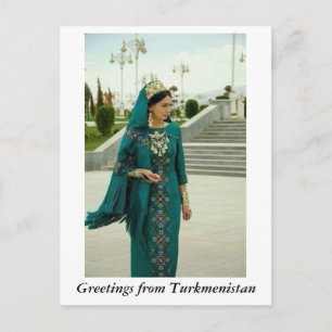 GREETINGS AUS TURKMENISTAN POSTKARTE