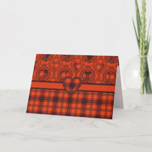 Greetings Card Scottish Tartan Heart Wemyss Karte