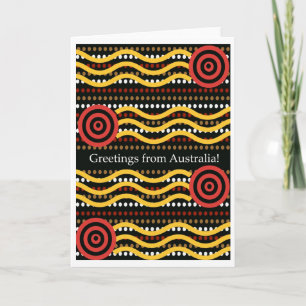 Greetings from Australia, Aboriginal Dot Painting Karte