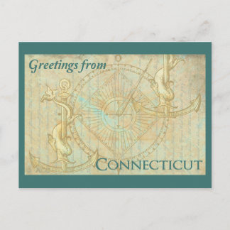 Greetings from Connecticut Postkarte