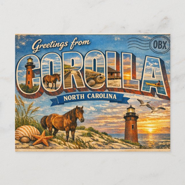 Greetings from Corolla Postkarte (Vorderseite)