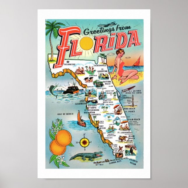 Greetings From Florida 8x12 Print Poster (Vorne)