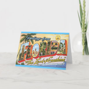Greetings from Florida - Vintage Travel Karte